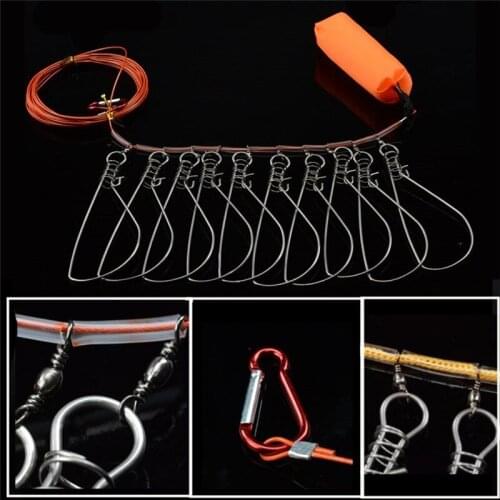Fishing Rope Buckle Stainless Steel Live Belt Float Fishing Stringer Fishing Tackle For Accessories 5/10 Snap Stainless Steel Ro
