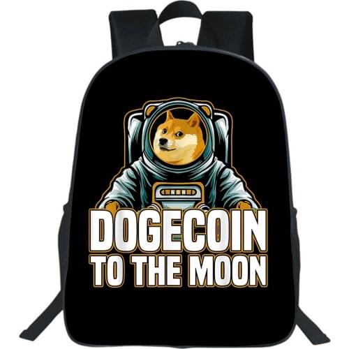 Dogecoin Backpack Children Bag Boy Girl Bag Students Cartoon Printed School Bag Unisex Men Casual Travel Mochilas Women Bookbag