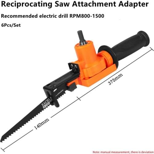 Reciprocating Saw Attachment Adapter Change Electric Drill Into Reciprocating Saw For Wood Metal Cutting