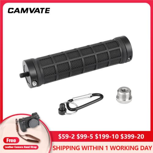 CAMVATE Rubber Handle Grip Stabilizer With 1/4"-20 thread screw Mount For Microphone /Flashlight /Monitor/Video Light Mounting
