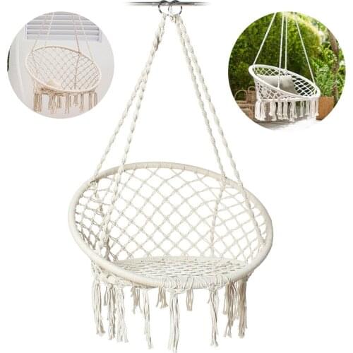 150KG Nordic Cotton Rope Hammock Hanging Chair Handmade Knitted Indoor Outdoor Kids Swing Chairs