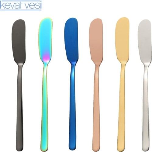 Stainless Steel Cheese Slicer Colorful Butter Knife for Sandwich Toast Jam Butter Spreader Cream Dessert Cake Divider