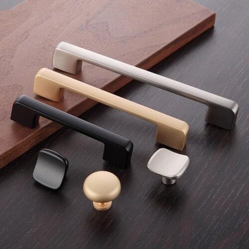 Modern Black Drawer Pulls Knobs Handles Door Handles Dresser Pulls Knobs Brushed Steel Cabinet Handles 96 128 160 192 224 320mm