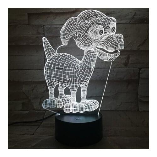 3D LED Night Light Kids Lamp Pet Dog Bedroom Color Changing Child Baby Bedroom Atmosphere Birthday Gift