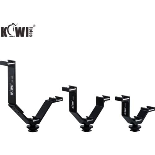 KIWIFOTOS Camera Triple Cold Shoe Mount Adapter for Canon Nikon Olympus Sony LED Microphone Light Monitor Screw DSLR Hotshoe