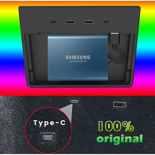 USB Hub for New Tesla Model 3 Y 2020 SSD Disk Box Storage Center Console Model3 Accessories Charging Type C Connector