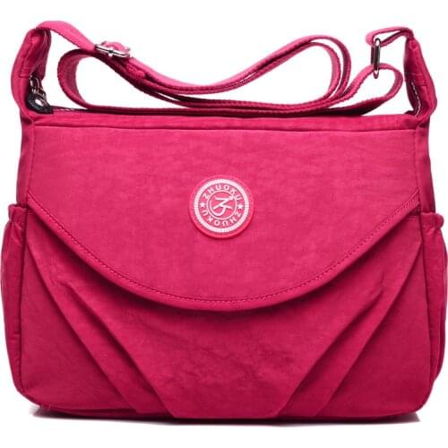 Vintage Women Shoulder Crossbody Bags Nylon Solid Shoulder Beach Bag High Quality Female Messenger Bags Ladies Wrap Mother Purse