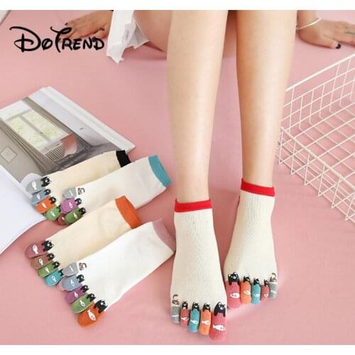 Women Colorful Toe Socks Five Finger Socks Cotton Funny Socks Cotton Casual Animal Thick Socks 2019 New