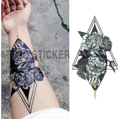 1 Pieces/set Small Full Flower Arm Temporary Waterproof Tattoo Stickers Fox Owl for Women Men Body Art