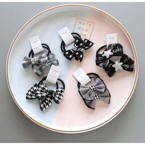 XCQGH 10Pcs Baby Girl Black Hair Rope Kids Baby Hair Accessories Rubber Band Princess Ponytail