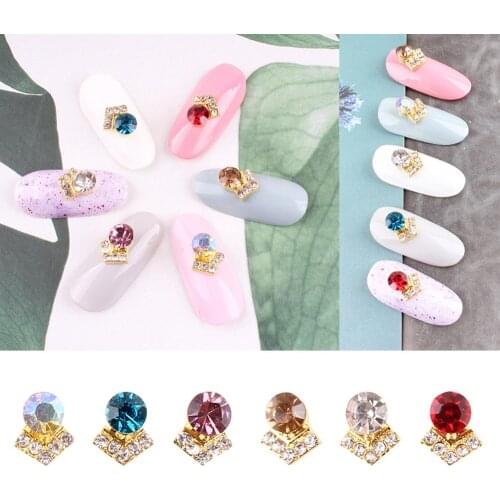 100pcs/Lot Crystal Alloy Nail Rhinestones 3D Jewelry DIY Manicure Accessories Metal Tiny-Diamond Glass Nail Art Decorations Tc08