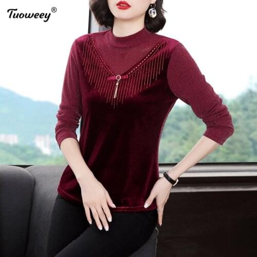 4XL blusas mujer de moda 2020 patchwork red women tops camisas mujer chemisier femme womens tops and shirts