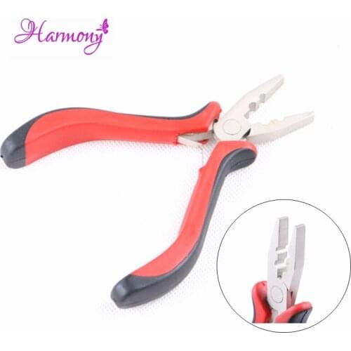 5pcs black red 2 holes hair plier for keratin hair rebond remove, Heat Bonding Micro Rings Removal hair extension plier