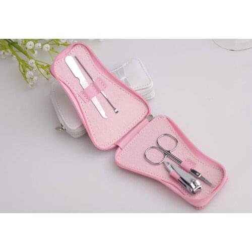 50sets/lot 6pcs set dress design pink and white Manicure Set for Wedding party Favors and Bridal Shower Souvenirs SN833