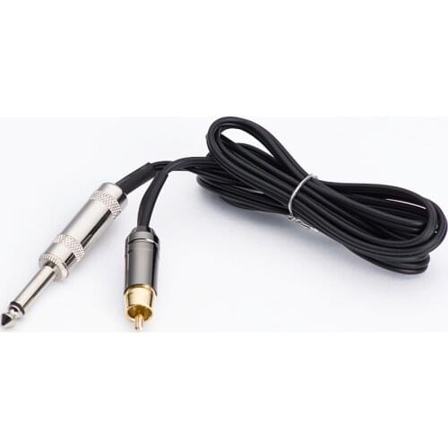 6 FT Premium RCA Plug Tattoo Clip Cord for Tattoo Machine Power Supply Black and Clear Color