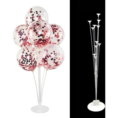 7/11 Tubes Balloon Stand Balloon Holder Column Clear Plastic Balloon Stick Birthday Party Decoration Kids Wedding Balloons Decor