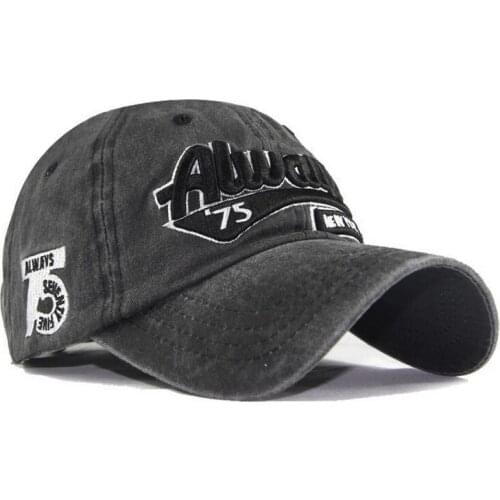 Hot Sale men/women hats Washed cotton hat 3D embroidered letter always 75 baseball caps spring summer sports cap Gift