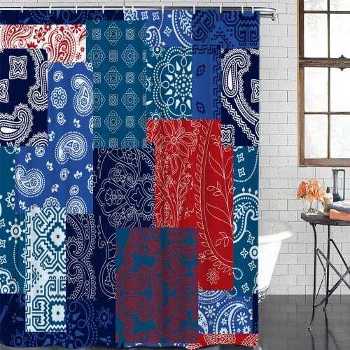 Flowers Paper Cut Lines Shower Curtain Polyester Fabric Bathroom Home Decor Waterproof Shower Curtains with Hooks