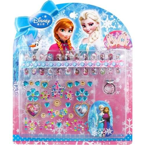 DISNEY frozen elsa and Anna Child nail stickers snow White Sofia Classic Toys 3D Diamond Crown stickers