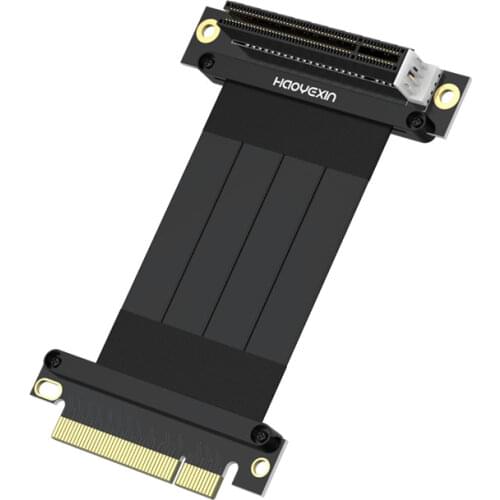 HYX high speed Pci-E3.0 Express 8X To 8X Slot Riser Card Converter Extender Ribbon Adapter Extension Cable Gold Plated 90degre