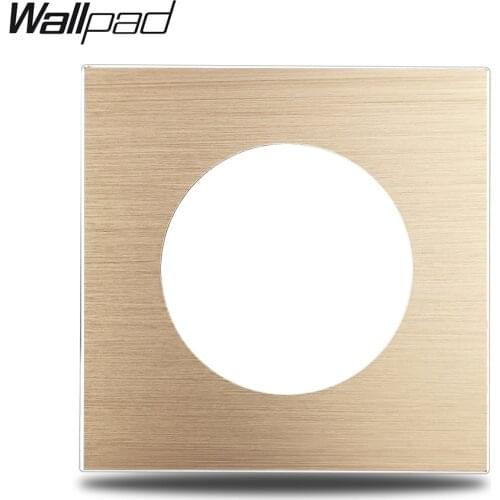 L6 DIY Gold Panel Brushed Aluminum Wall Switch Socket UK EU Universal Metal Plate Free Combination, 86*86mm