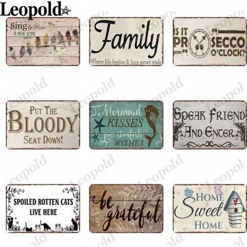Metal Plaque Sweet Family Letter Poster Vintage Love Tin Plate Bar Club Room Home Decoration 20X30Cm