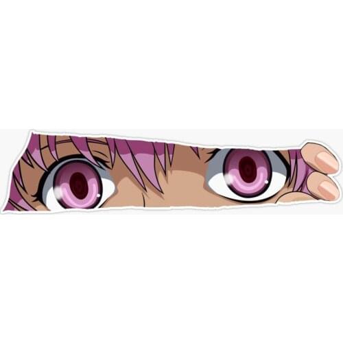 Cute Girl Eye Car Stickers Cartoon Cartoon Motorcycle Body Tank Decal Reflective for Yuno Gasai Ripping Through You Anime
