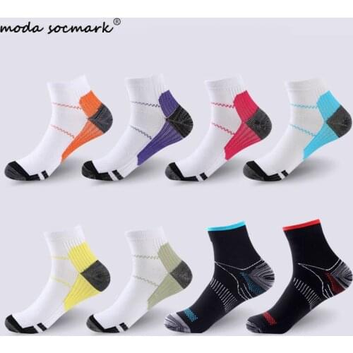 New Summer Compression Socks White Mens Short Sports Socks Ankle Plantar Fascia Casual Running Cycling Basketball Outdoor