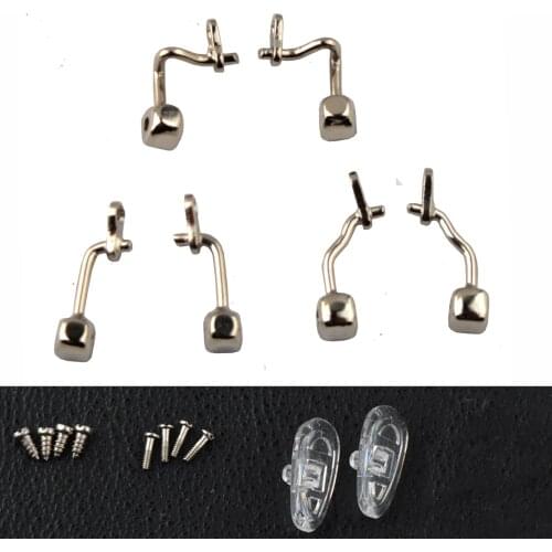 1set Screw in Eyeglasses Glasses Eyewear Nose Pad Arm Stainless Steel Nose Pad Holder with screw and nose pad