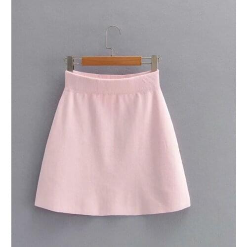 ZA New High Waist Bag Hip Half-length Knitted Skirt A-line Umbrella Skirt Women Sexy Hip Wrap Mini Skirt
