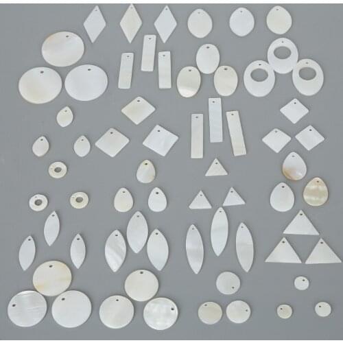 20pcs/lot Multisize Natural Freshwater Shell Charm Pendant For Bracelet Necklace Jewelry Making DIY Earring Findings