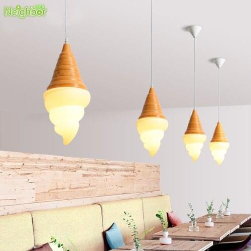 Dessert Shop Ice Cream Cones Pendant Lights Creative Children Bedroom Bedside Hanging Lamp Kids Room Fixture Suspension Lighting