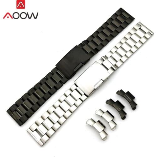18mm 20mm 22mm Stainless Steel Strap Metal Folding Buckle Watchband 3 Pointer Men Women Replacement Wrist Band Watch Accessories