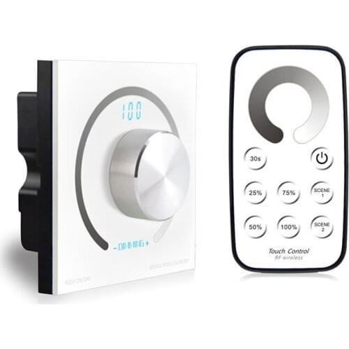T1 + K1-010V LED signal dimmer LED wireless remote control, standard 86 socket knob adjustment, input AC85-265V