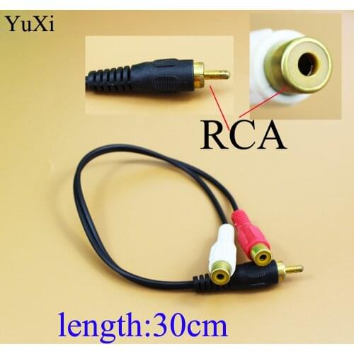 YuXi RCA Male Plug to 2 RCA Female Jack Y Splitter Audio Video AV Adapter Cable Nickel Plating About 30CM