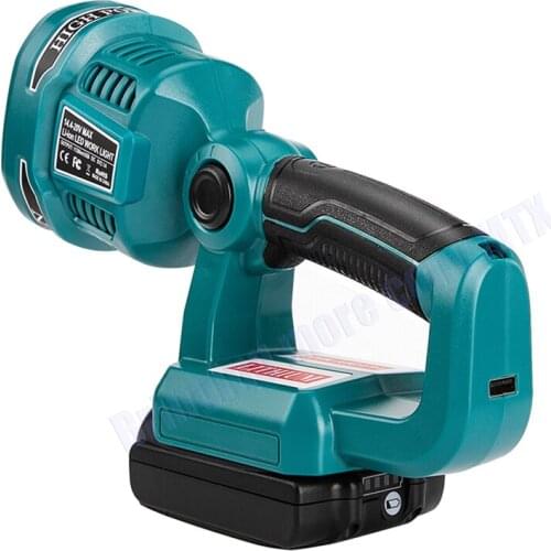 12W LED Lamp Flashlight For Makita Li-ion battery 14.4V 18V BL1430 BL1815 BL1830 Power tool battery LED Lamp Light with USB port