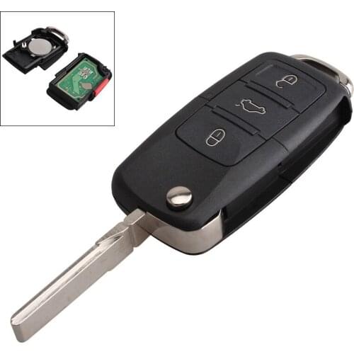 315Hz 3 Buttons Replacement Remote Car Key Fob Transmitter Clicker Alarm with Key for Volkswagen HLO1J0959753DC HLO1J0959753AM