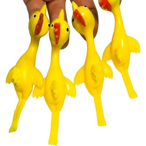 5pcs Unisex Birds Darts Toy Stress Relief Funny Chicken Shape Stretchy Slingshot Finger Fling Joke Toys Party Props For Kids