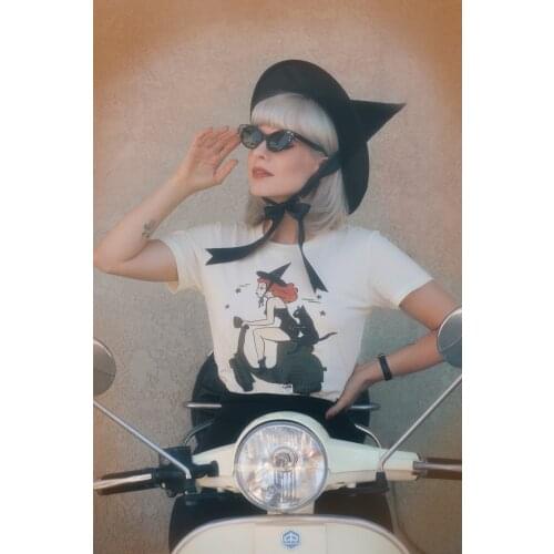 Colored Witchy A-Go-Go Halloween cute t-shirt funny women 100% Cotton tumblr grunge street style graphic Fashion tee top tshirt