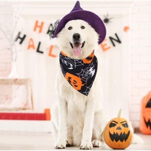 Pet Cats And Dogs Decorative Saliva Towels Dog Fashion Collars Pet Cats Skull Triangle Scarf Accessories