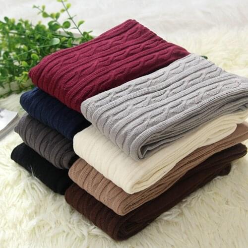 1 Pairs Free Shipping Woman Ladies Wool Braid Over Knee Socks Thigh Highs Hose Stockings Twist Warm Autumn Winter Hot Sale