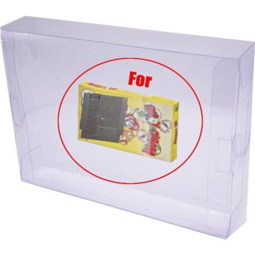H 10Pcs Clear Blue Box Case Sleeve CIB Protector for NES Games Cartridge Box