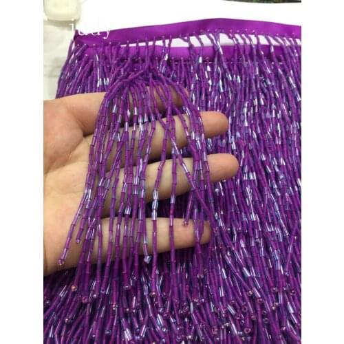 Tassels ym0285# 15cm AB color 5 yards of purple lace trim tassel DIY Latin dress stage costume accessory stock fringe trim