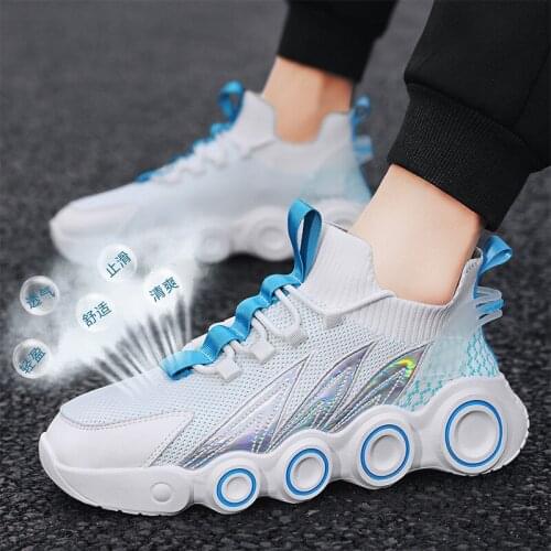 Summer New Flying Woven Mesh Shoes Mens Korean Fashion Casual Sports Shoes Trendy Shoes Old Shoes Mens Shoes