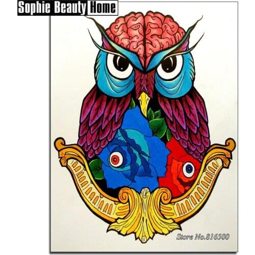 DIY 5D Diamond Mosaic Animal Owl and Flower Handmade Diamond Painting Cross Stitch Kits Rhinestones Embroidery Patterns 063011