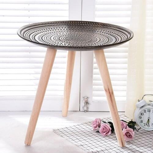 Nordic Wood Round Table Coffee Storage Tea Fruit Service Plate Tray Bed Home Table Living Room Home Decoration Accessories