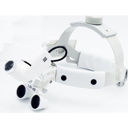 2017 New 2.5 x Dental Loupes with Head Light Lamp Head wear surgical loupes with high intensity Headlight AC/DC With Loupes