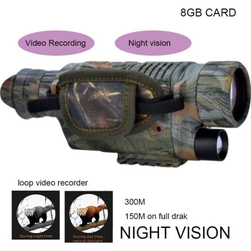 P15S Night Vision 5x40 Infrared Digital Night Vision Monocular with 8GTF Card 300M 150M Range Hunting Monocular for Hunting
