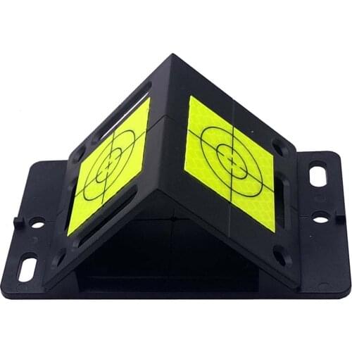 Angle measurement plaquette with 2 YELLOW Target Reflectors 40 x 40 mm for total station, Mini prism ,OPTICAL PRISM