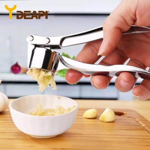 YDEAPI Stainless Steel Garlic Press Crusher Kitchen Cooking Vegetables Ginger Squeezer Masher Handheld Ginger Mincer Tools
